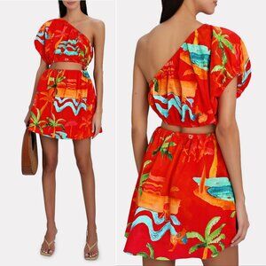 FARM Rio Vibrant Red Tropical Mini Dress